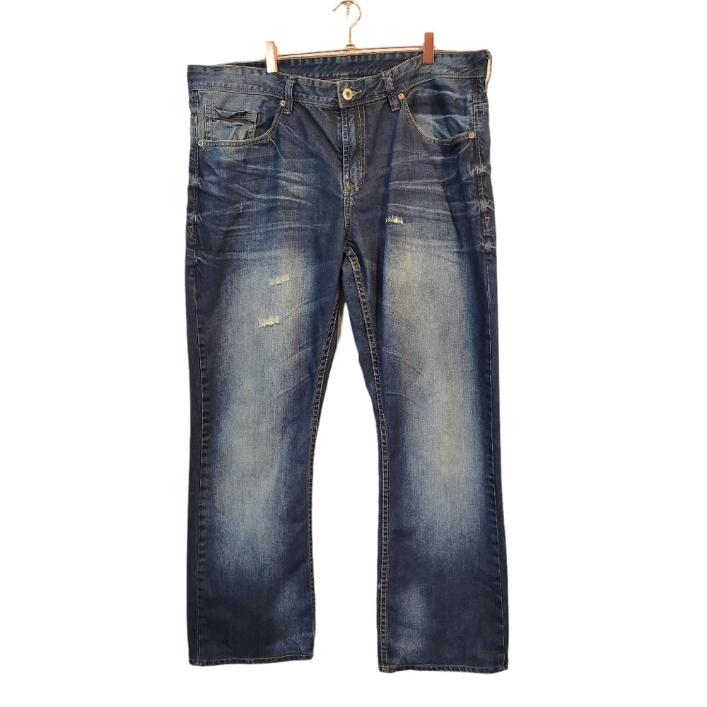 Buffalo David Bitton | Mens Slim Straight Dark Wash Jeans - Picture 1 of 9